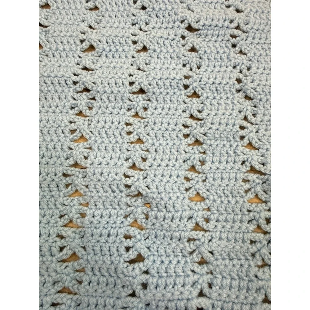 Crochet Throw Blanket OS Light‎ Infant 62 x37